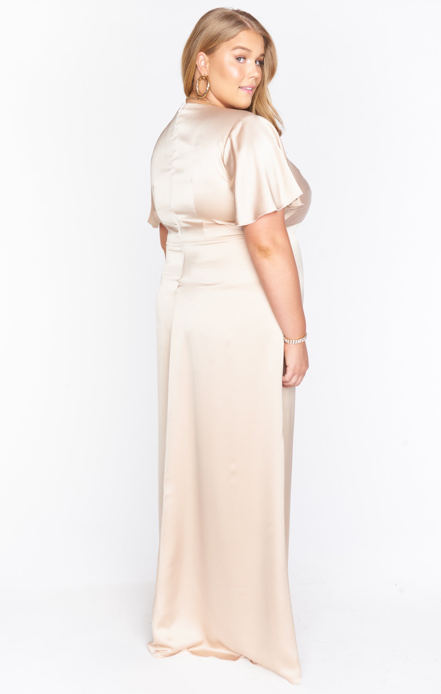 Rome Twist Gown ~ Champagne Luxe Satin(XXS)