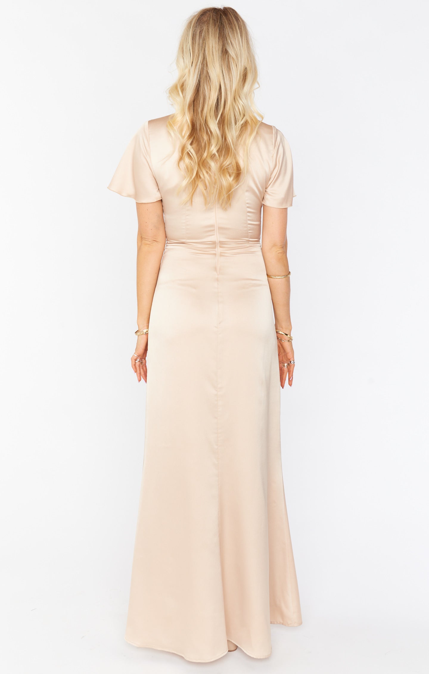 Rome Twist Gown ~ Champagne Luxe Satin(XXS)