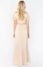 Rome Twist Gown ~ Champagne Luxe Satin(XXS)