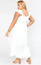 Samantha Ruffle Wrap Dress ~ Ivory Luxe Satin(XXS)