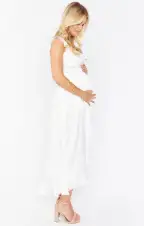 Samantha Ruffle Wrap Dress ~ Ivory Luxe Satin(XXS)