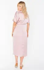 Kimora Wrap Dress ~ Mauve Silky Satin(XS)