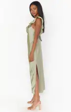 Serene Slip Dress ~ Moss Green Luxe Satin(XXS)