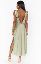 Serene Slip Dress ~ Moss Green Luxe Satin(XXS)