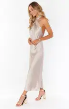 Jasmine Halter Midi Dress ~ Show Me The Ring Luxe Satin(XXS)