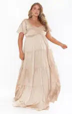 Nicole Maxi Dress ~ Champagne Luxe Satin(XXS)