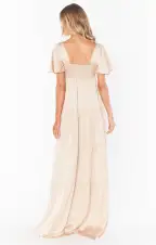 Nicole Maxi Dress ~ Champagne Luxe Satin(XXS)