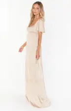 Nicole Maxi Dress ~ Champagne Luxe Satin(XXS)
