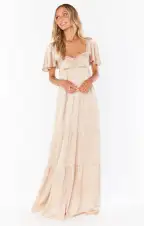 Nicole Maxi Dress ~ Champagne Luxe Satin(XXS)