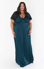 Rome Twist Gown ~ Deep Emerald Luxe Satin(XXS)