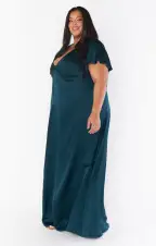 Rome Twist Gown ~ Deep Emerald Luxe Satin(XXS)