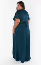 Rome Twist Gown ~ Deep Emerald Luxe Satin(XXS)