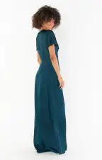 Rome Twist Gown ~ Deep Emerald Luxe Satin(XXS)