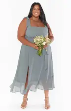 Claire Midi Dress ~ Deep Sage Chiffon(XXS)