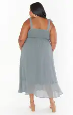 Claire Midi Dress ~ Deep Sage Chiffon(XXS)