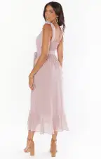 Claire Midi Dress ~ Neutral Mauve Chiffon(XXS)