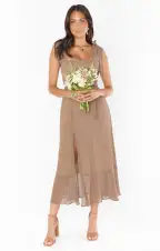 Claire Midi Dress ~ Dune Chiffon(XXS)