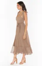 Claire Midi Dress ~ Dune Chiffon(XXS)