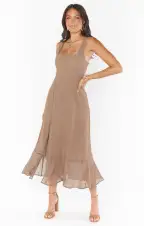 Claire Midi Dress ~ Dune Chiffon(XXS)