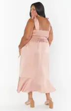 Claire Midi Dress ~ Rose Gold Luxe Satin(XXS)
