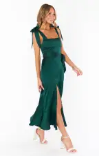 Claire Midi Dress ~ Deep Emerald Luxe Satin(XXS)