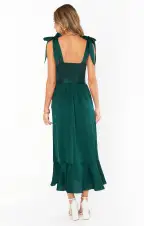 Claire Midi Dress ~ Deep Emerald Luxe Satin(XXS)