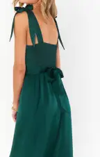 Claire Midi Dress ~ Deep Emerald Luxe Satin(XXS)