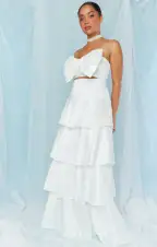 Katrina Swing Skirt ~ White Taffeta(XXS)
