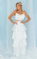 Katrina Swing Skirt ~ White Taffeta(XXS)