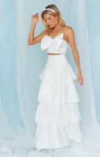 Katrina Swing Skirt ~ White Taffeta(XXS)