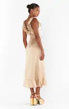 Alexis Midi Dress ~ Champagne Luxe Satin(XXS)