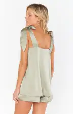 Makeup Tank ~ Moss Green Luxe Satin(XXS)