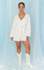 Love on the Dance Floor Romper ~ White Iridescent Sequins(XS)