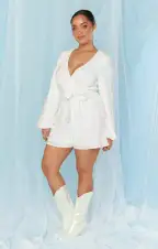Love on the Dance Floor Romper ~ White Iridescent Sequins(XS)