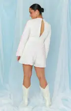 Love on the Dance Floor Romper ~ White Iridescent Sequins(XS)