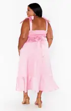 Garden Midi Dress ~ Light Pink Luxe Satin(XXS)