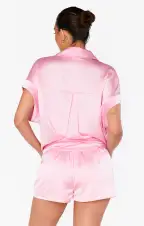 Best Day Button Up ~ Light Pink Luxe Satin(XXS)