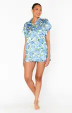 Best Day Button Up ~ Cottage Floral Blue(XXS)