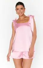 Glam Time Shorts ~ Light Pink Luxe Satin(XXS)