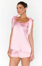Glam Time Shorts ~ Light Pink Luxe Satin(XXS)