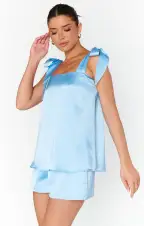 Makeup Tank ~ Baby Blue Luxe Satin(XXS)