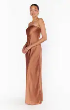Taylor Tube Maxi Dress ~ Copper Luxe Satin(XXS)