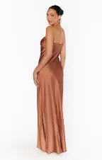 Taylor Tube Maxi Dress ~ Copper Luxe Satin(XXS)