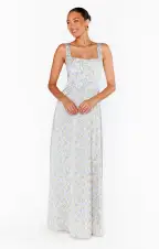 Nina Maxi Dress ~ Charming Rose Luxe Satin(XXS)