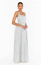 Nina Maxi Dress ~ Charming Rose Luxe Satin(XXS)