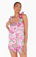 Glam Time Shorts ~ Cottage Floral Pink