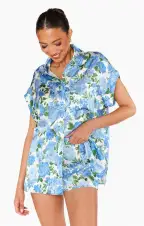 Glam Time Shorts ~ Cottage Floral Blue(XXS)