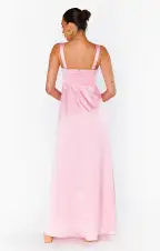 Nina Maxi Dress ~ Light Pink Luxe Satin(XXS)