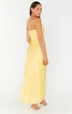 Taylor Tube Dress ~ Yellow Luxe Satin(XXS)