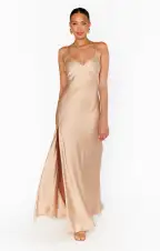 Anderson Maxi Dress ~ Champagne Luxe Satin(XXS)